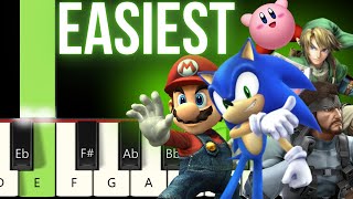 Super Smash Bros Brawl Main Theme  EASY Piano tutorial [upl. by Heidie796]