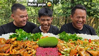 Ngalimed  Mukbang ampela balado  tumis bawang kucai tahu  gori  sirih cina  sambel terasi [upl. by Neyuh]