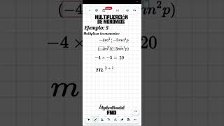 Multiplicación de Monomios Ejemplo 5 algebra matematicas maths multiplicacion monomios [upl. by Litha920]