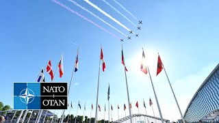 New NATO Headquarters Handover Ceremony and Flypast 25 MAY 2017 [upl. by Turnbull849]