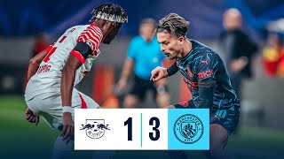 Highlights  Leipzig 13 City  Uefa Champions League  ALVAREZ AND DOKU LATE SHOW GIVES CITY WIN [upl. by Roxy]