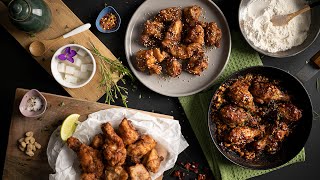 Easy recipe Korean Fried Chicken 2 different marinade and 3 flavours [upl. by Ecenahs753]