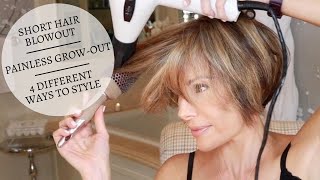 Short Hair Blowout  Painless GrowOut  4 Different Ways To Style  Dominique Sachse [upl. by Indys146]