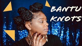 Bantu Knots with Marley Hair Extensions  Type 4 Short Natural Hair Protective Style [upl. by Irved]