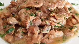 Mollejas de Pollo al Ajillo con Vino blancolacocinademariaycurro [upl. by Esirehs]