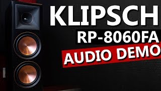 Klipsch RP8060FA Reference Premiere Speakers with Parasound HINT6  Audio Demo [upl. by Darsey71]