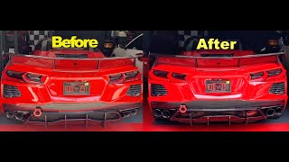 One Piece Rear Diffuser fins install C8 Corvette Stingray Fairly easy mod [upl. by Erdnassac]