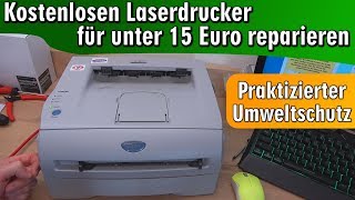 Kostenloser Laserdrucker ⭐ für unter 15 Euro reparieren  praktizierter Umweltschutz [upl. by Nnylimaj]