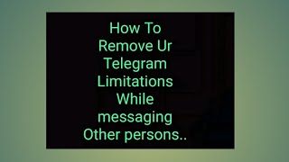 How To Remove Permanent Limitations On Telegram Account  Telegram Account Limit Problem Solution🔥🔥 [upl. by Bartlet]