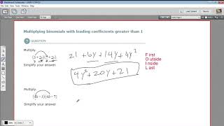 Multiplying binomials with leading coefficients greater than 1 [upl. by Enale]