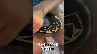 fishhook fishing woodworking art moana maui handmade wood [upl. by Sirah]