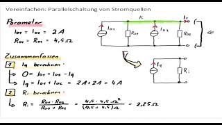 Parallelschaltung von Stromquellen zusammenfassen  Quellenstrom und Innenwiderstand [upl. by Igor128]