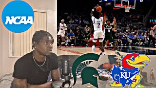 1 Kansas vs Michigan State Highlights CHAMPIONS Classic  Jayhawks Fan Reaction [upl. by Nylde65]