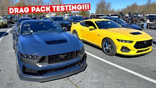 FIRST DRAG RACE in My 2024 Mustang GT VS a Dark Horse TESTING The New Drag Pack [upl. by Scherman]