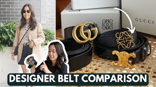 DESIGNER BELT COMPARISON Gucci Celine Loewe amp Isabel Marant  Review amp Quality [upl. by Kcirrek]