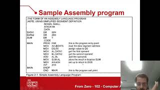 28 Assembly Language  Sample program [upl. by Yrem]