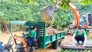 Rent an Excavator To Renovate The Farm After Big Flood  Rebuild The Bridge  Daily Farm [upl. by Rehsa732]