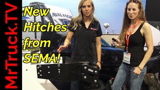 SEMA 2019 with NEW Geny Hitches for 5th wheel trailers and Fuel Box new truck toolfuel combo [upl. by Perlie]