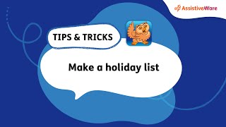 Make a holiday list with Proloquo2Go [upl. by Nwahsuq]