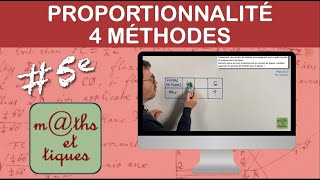 Appliquer la proportionnalité 4 méthodes  Cinquième [upl. by Raffo]