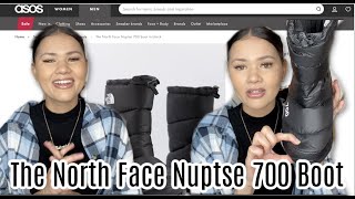 The North Face Nuptse 700 Black Boot  Unboxing Review amp Try On  ASOS HAUL 2021  Sizing Guide [upl. by Dazhehs]