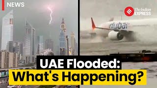 Dubai Rain Airport Flooded Roads Shut as Heavy Rains Wreak Havoc in Dubai  Dubai Flood News [upl. by Adnik]