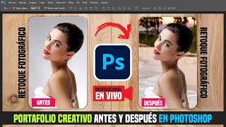 Crear Portafolio Creativo Antes y Después Retoque Fotográfico en Photoshop [upl. by Behlke]