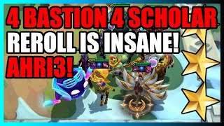 ⭐⭐⭐ 4 BASTION 4 SCHOLAR 3 STAR REROLL AHRI3 IS INSANE NO MORE SYNDRA TFT SET 12 PATCH 1416 [upl. by Richmound]