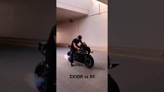 Zx10r vs R1 exhaust sound automobile zx10r r1 shortvideo shorts [upl. by Shoshanna]