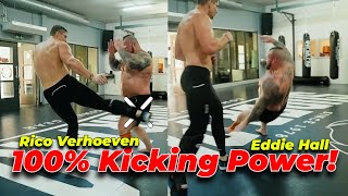 Rico Verhoeven kicks Eddie Hall With 100 Power [upl. by Fortna]