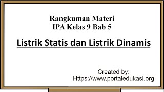 Rangkuman Materi IPA Kelas 9 Bab 5  Listrik Statis dan Listrik Dinamis [upl. by Alra429]