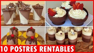 10 Postres SIN HORNO para VENDER desde CASA postres de CHOCOLATE para EMPRENDER [upl. by Dyanna]