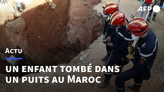 Maroc opération de secours pour sauver le petit Rayan tombé dans un puits  AFP [upl. by Brawner29]