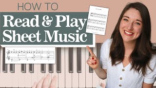 How to Read amp Play Piano SHEET Music STEPBYSTEP Explanation for Beginners [upl. by Lhadnek904]