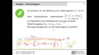 Übung Nr 21 zu Wasserbau und Hydromechanik Befüllung SwimmingPool [upl. by Etireuqram]