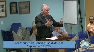 Kennebunkport Planning Board  September 18 2024 [upl. by Gilemette]