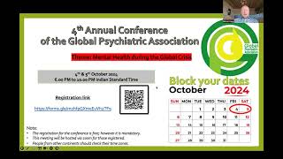 Invitation to the 4th Conference Global Psychiatric Association 45 October 2024 6001000 pm IST [upl. by Aisatal881]