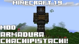 Minecraft 19 MOD ARMADURA CHACHIPISTACHI Exoskeleton Mod Español [upl. by Dronel]