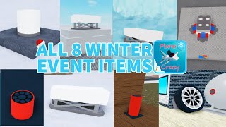 All 8 Winter Event Item Locations Roblox Plane Crazy [upl. by Seuguh144]