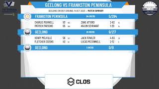 Victorian Premier Cricket  Kookaburra Mens Seconds  Rd2  Geelong v Frankston Peninsula  Day 2 [upl. by Flynn]