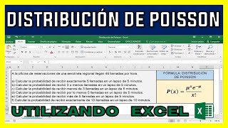 DISTRIBUCIÓN DE POISSON EN EXCEL  EJERCICIO RESUELTO [upl. by Leroj49]