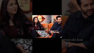 Yumna zaidi and wahaj ali interview 💥💔😁  wahaj ali yumnazaidi pakistaniactress 1millionviews [upl. by Ranchod]