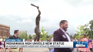 Mishawaka High School unveils new caveman statue [upl. by Ardiekal]