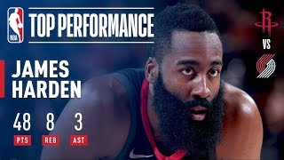 James Harden Scores 48 Pts in Comeback Win Over Blazers  December 9 2017 [upl. by Arelc517]