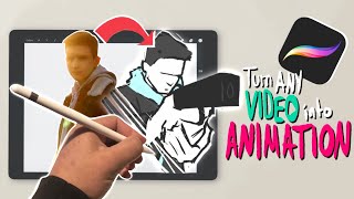 How to TURN ANY VIDEO INTO ANIMATION on your iPad — PROCREATE Tutorial w der Chef [upl. by Winola]