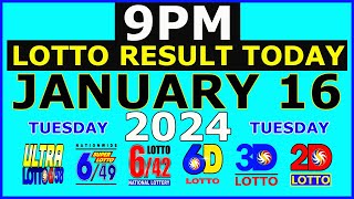 9pm Lotto Result Today January 16 2024 Tuesday [upl. by Tamis]