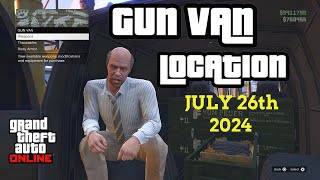 Gun Van Location Today  JULY 26th 2024  GTA 5 ONLINE  RARE GUNS IN STOCK TODAY [upl. by Jamnes988]