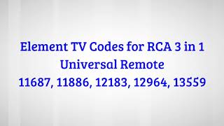 Element TV Remote Codes [upl. by Selima]