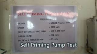 Lab Experiment Self Priming Pump [upl. by Lanoil909]