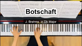 BotschaftDb MajorJ Brahms piano accompaniment 피아노 반주 [upl. by Otilrac]